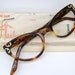 Vintage Womens 50s Tortoise Cat Eye Eyeglasses Harlequin Frame NOS
