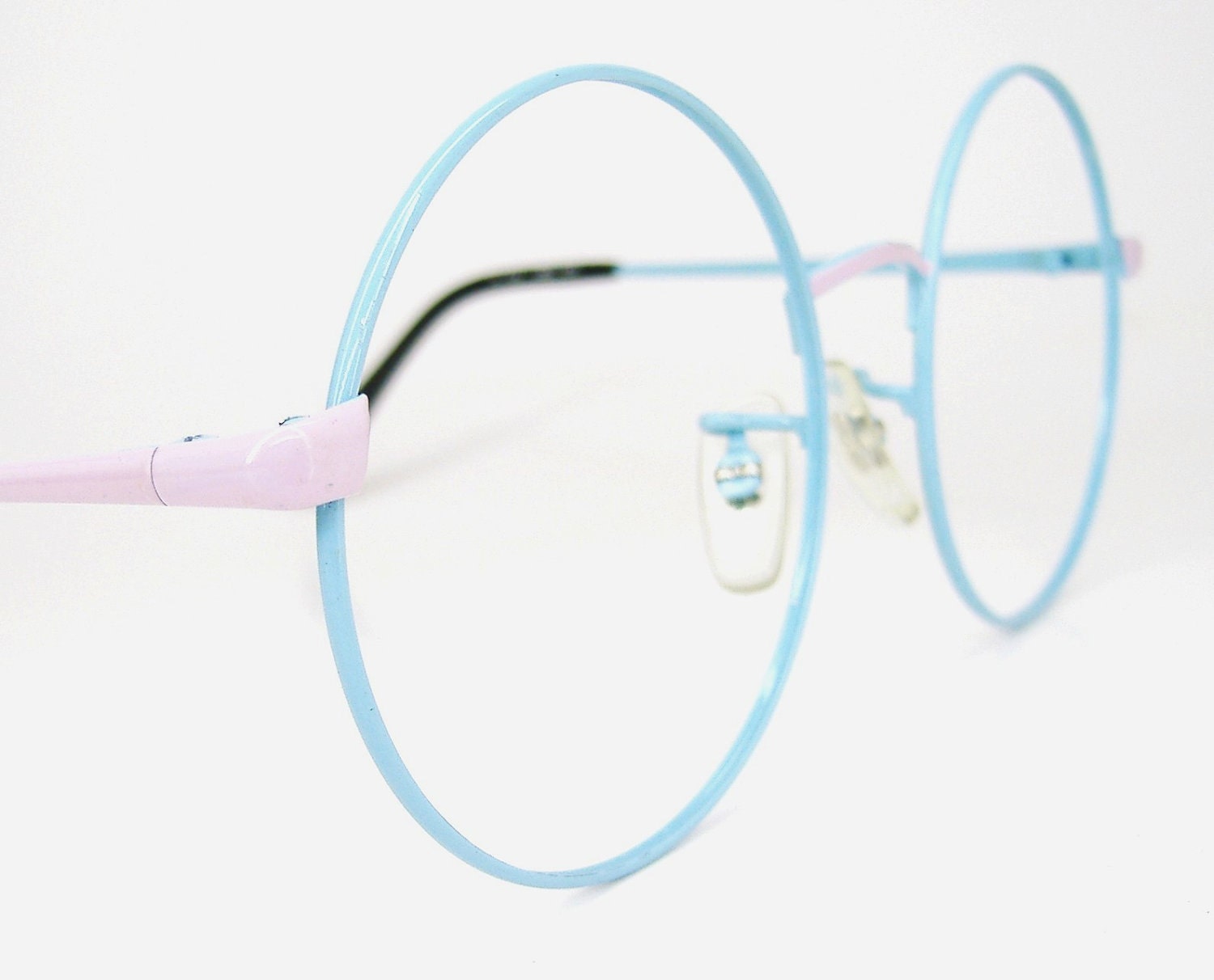 Vintage Round eyeglasses or sunglasses Frame Blue Pink NOS Rare