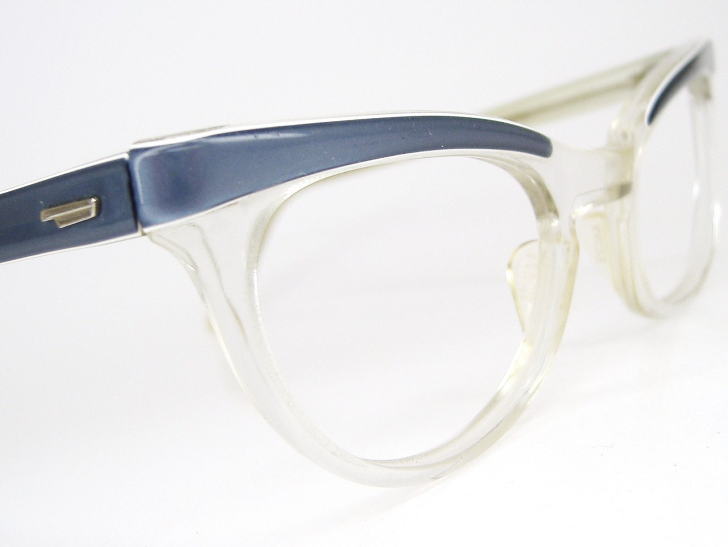 Vintage 50s Blue Cat Eye Eyeglasses Sunglasses Shuron Frame