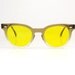 Vintage 50s Mens Horn Rim Sunglasses Nerd Geek Frame Yellow Lens