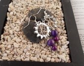 Hardware Inspired Purple Earrings