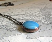 Dreams Glass Nugget Necklace Blue Opalescent