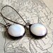 White Frost Glass Vintage Inspired Earrings