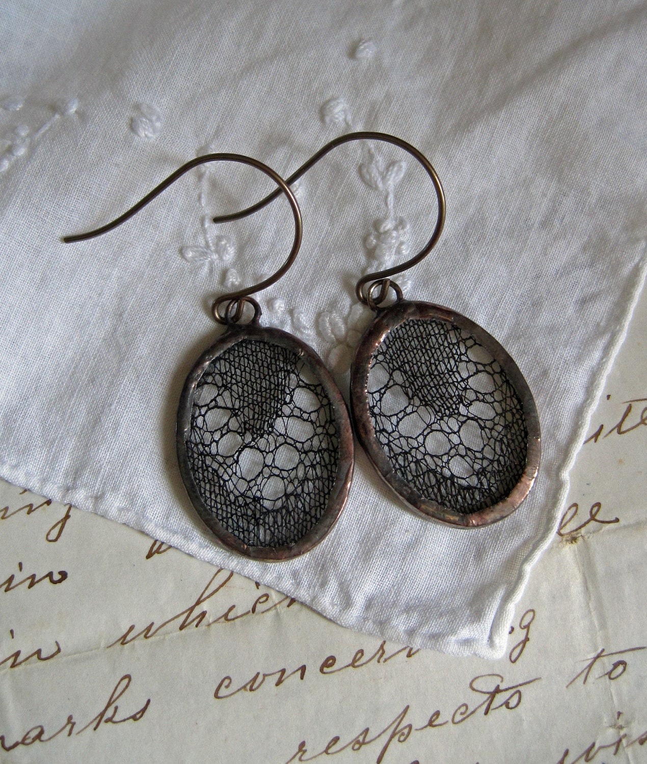 Desires Vintage Black Lace Earrings