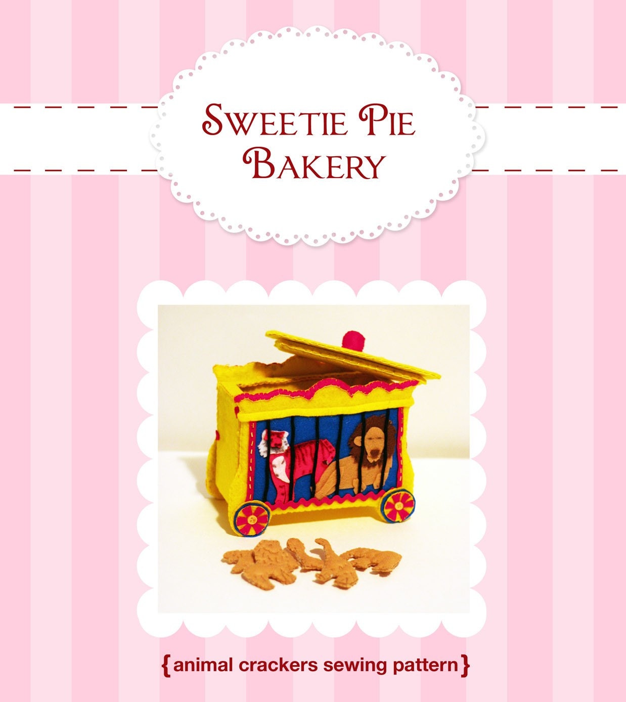DIY Felt Cookies Animal Crackers...Cookie Jar...Play Food...PDF Pattern
