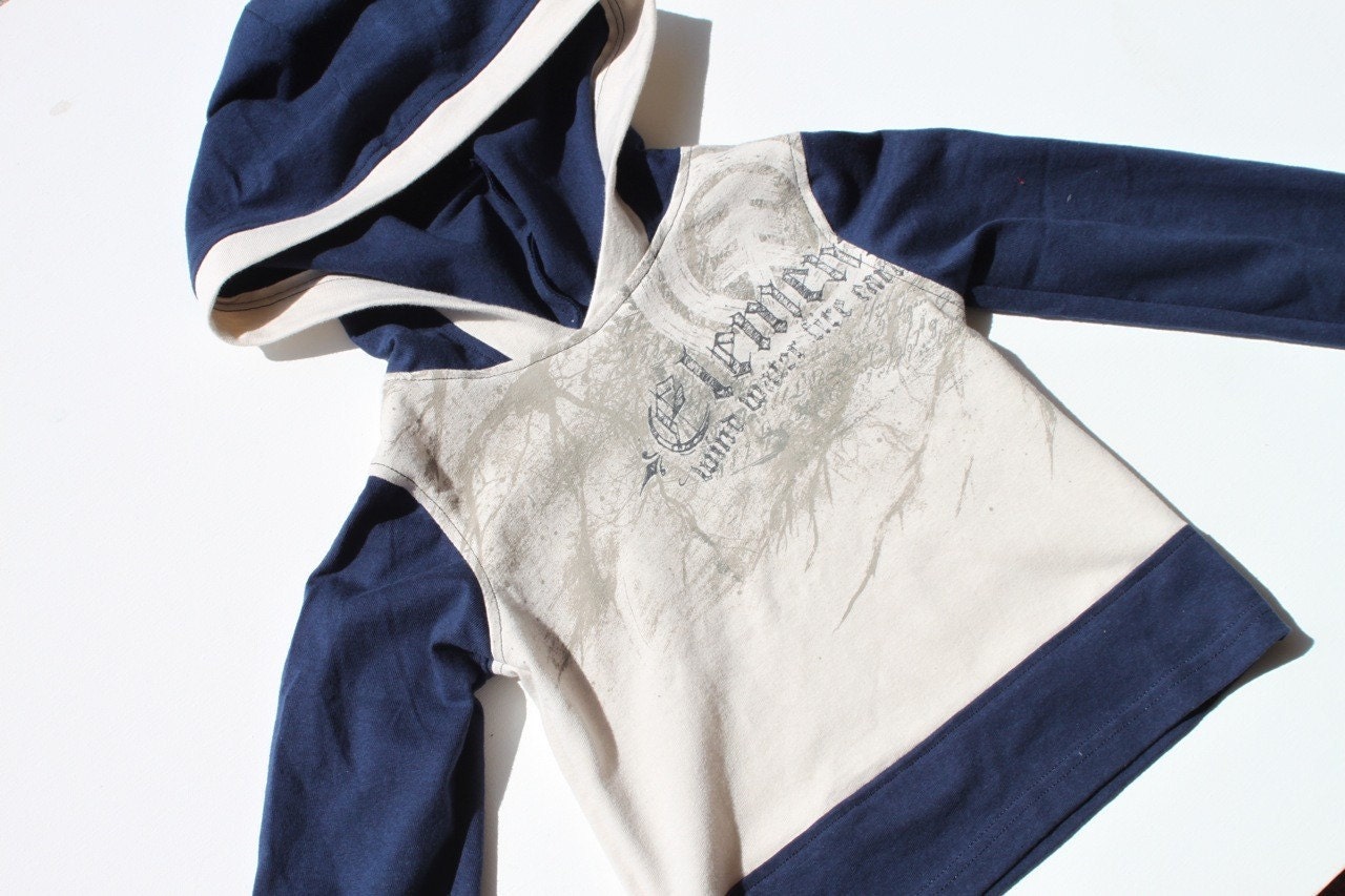 DIY PDF Pattern and Tutorial - Recycled T-Shirt Hoodie - Unisex Sizes 6M to 7 Years