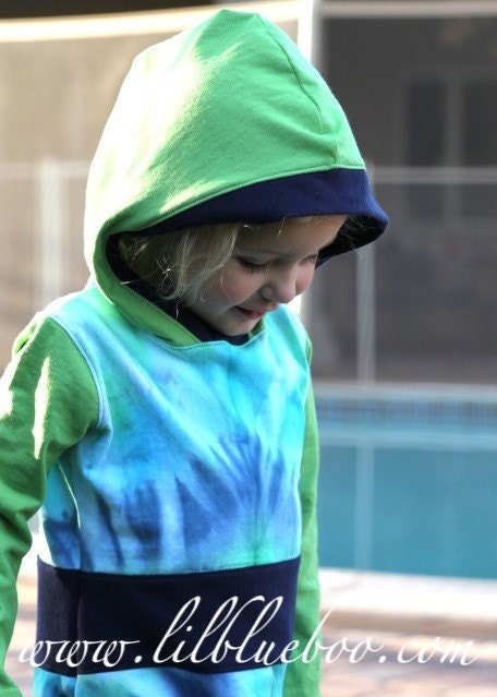 DIY PDF Pattern and Tutorial - Recycled T-Shirt Hoodie - Unisex Sizes 6M to 7 Years