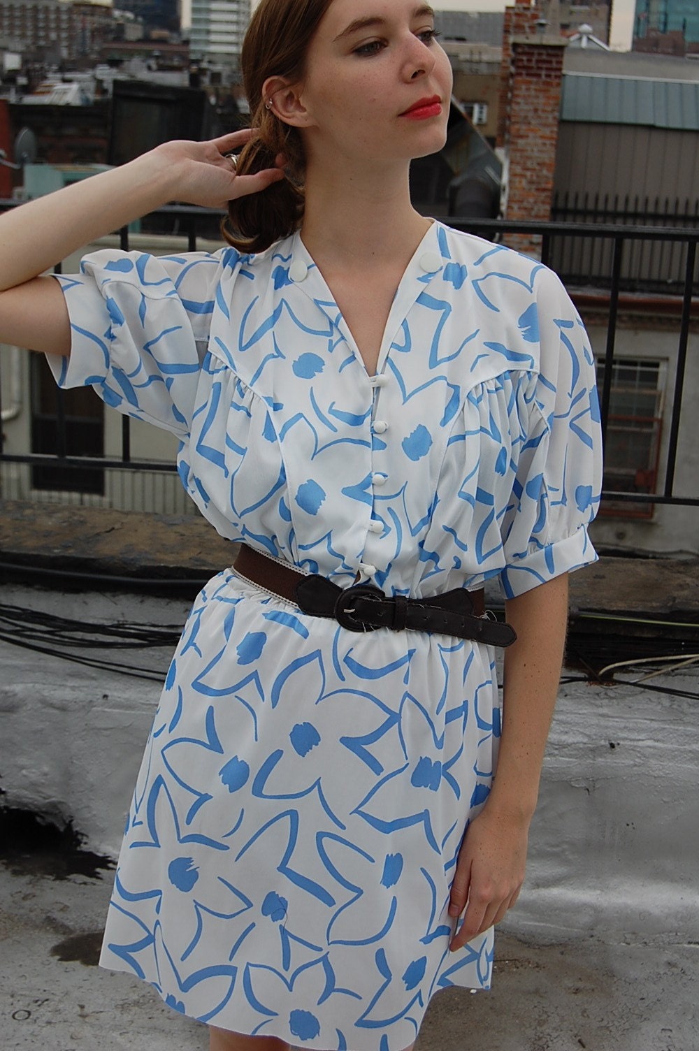 1980s Vintage Daisy Chain Mini Dress