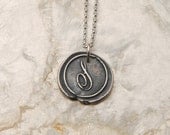 S Initial Necklace, Monogram Necklace, Wax Seal Initial Necklace, Initial "S" Necklace, Wax Seal Necklace, Remembrance Gifts