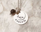 Hope Necklace, Courage Necklace, Inspirational Jewelry, Handmade Jewelry, Sterling Silver Charms
