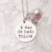 I Can Do Hard Things Necklace, Handstamped Sterling Silver Jewelry, Inspirational Necklace, Affirmation Necklace, Mantra Necklace