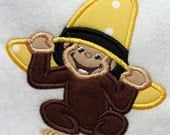 Monkey with Hat Applique Embroidery Design
