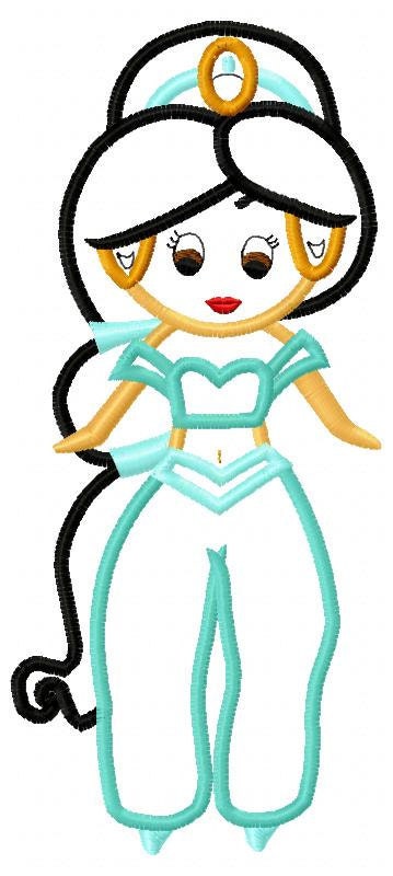 Petite Arabian Princess Applique Embroidery Design
