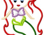 Petite Mermaid Princess Applique Embroidery Design