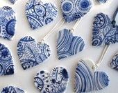 Heart - Delftware handpainted porcelain  necklace