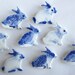 Bunny Brooch - Handpainted Blue Delft Porcelain