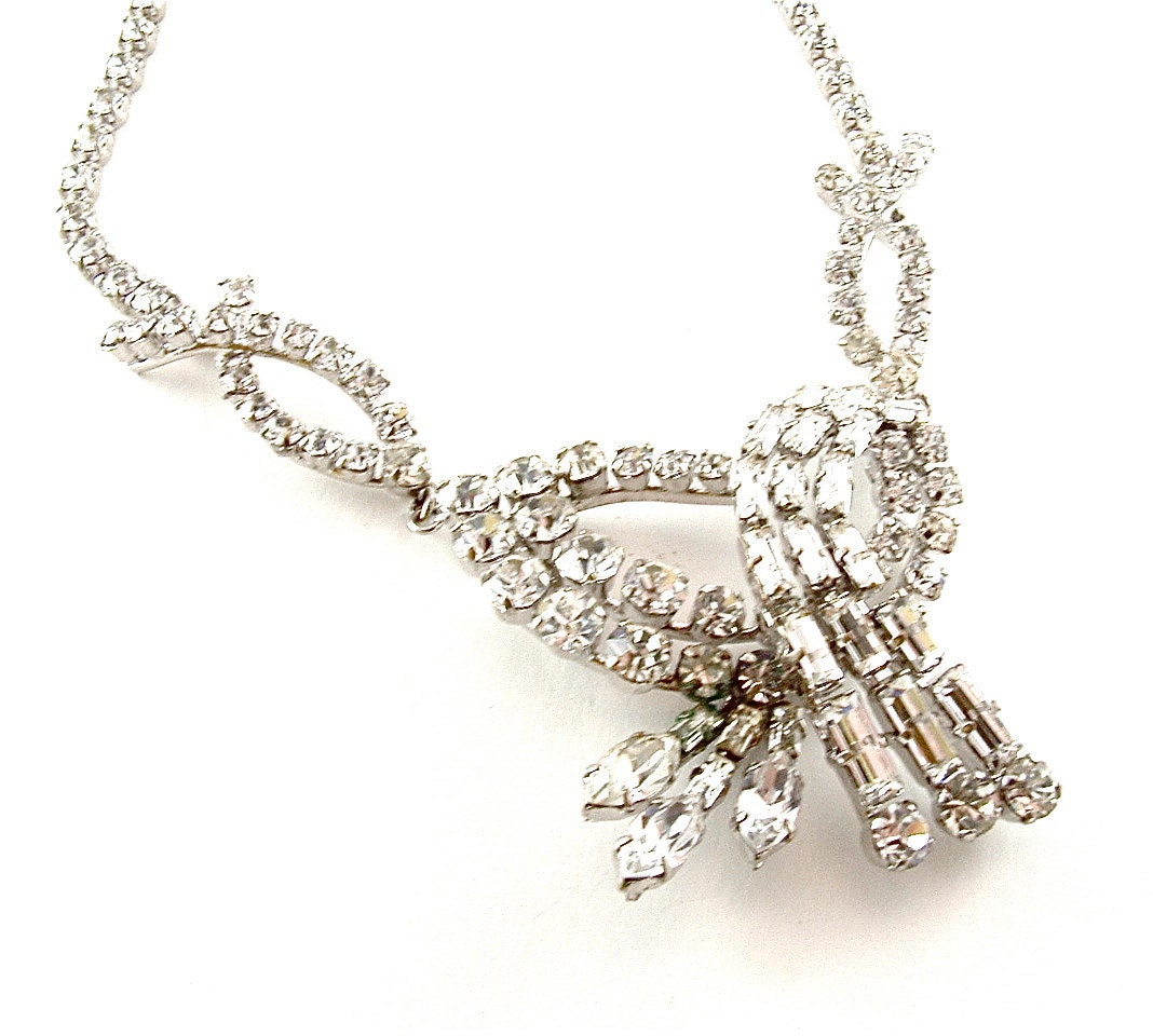Made in Austria Necklace Vintage Rhinestone Jewelry by kiamichi7