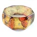 Cuff Bracelet Vintage Butterfly Glitter Jewelry Amber Gold Orange Rhinestone Octagon Sparkle Bangle, Free Domestic Shipping