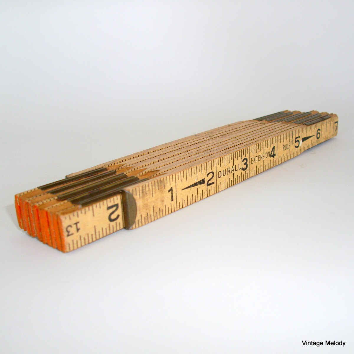 Tape Measure Vintage 6 ft Folding Wood and Brass by vintagemelody