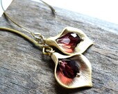 Burgandy and Gold Calla Lily Earrings - moderntrinkets