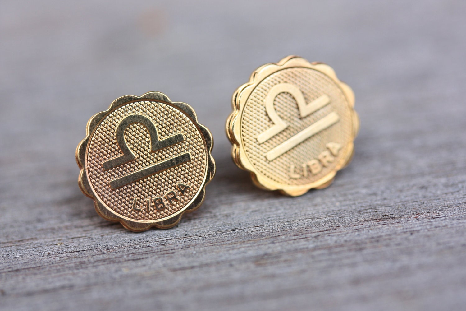 Gold Astrology Studs - Libra