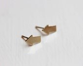 Tiny Gold Arrow Studs