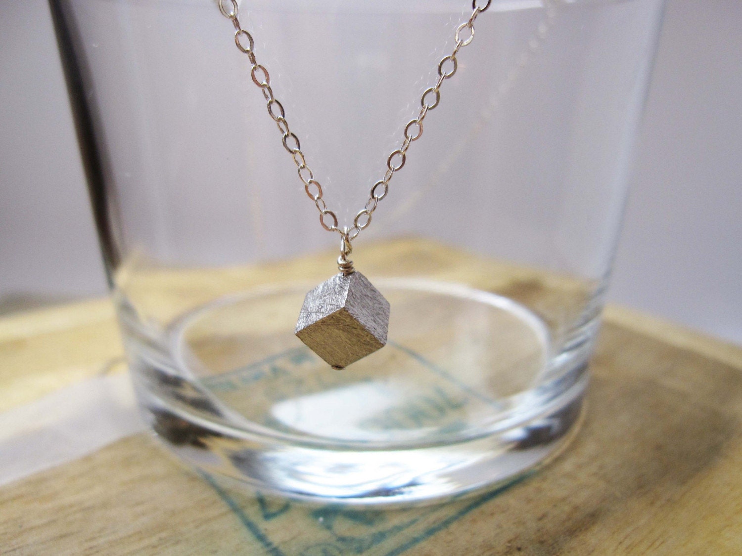 Silver Cube Necklace