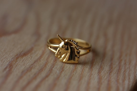 Small Gold Unicorn Ring
