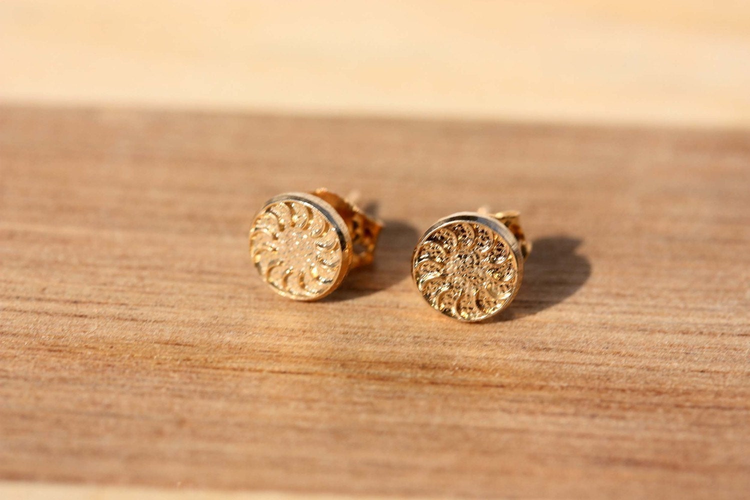 Tiny Gold Vintage Round Studs