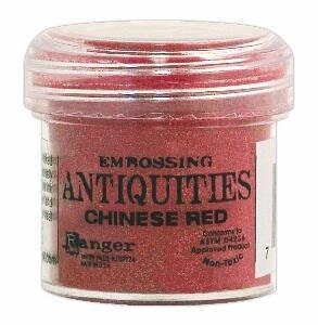 Chinese Red Embossing Powder, Antiquities Embossing Powder by Ranger, 1 oz Jar