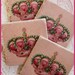 Set of 4 Pink and Green Regal Crown Shabby Chic Style Marble Stone Coasters