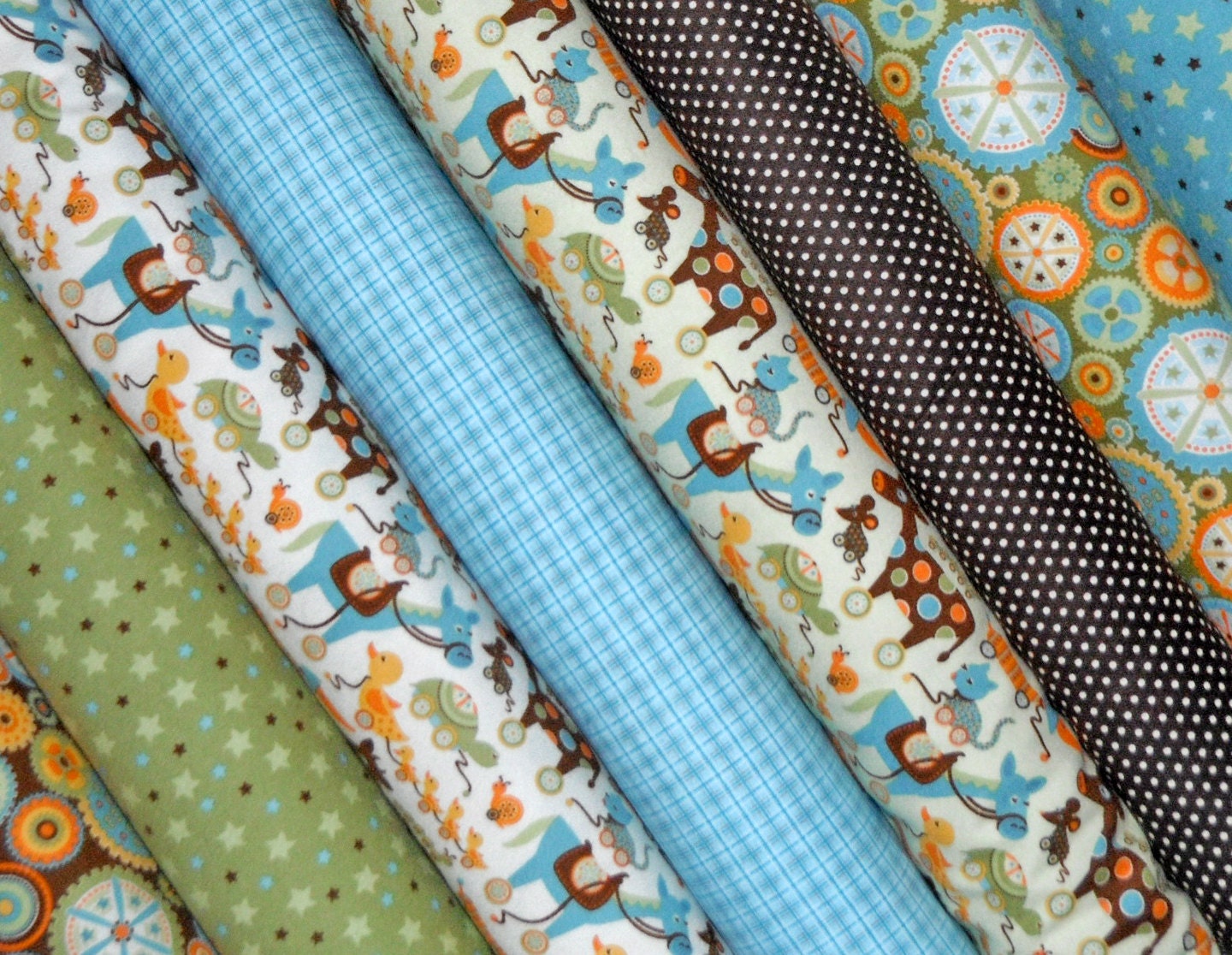 BUNDLE SALE Flannel Blue Green Brown Baby Boy by benoitdesigns