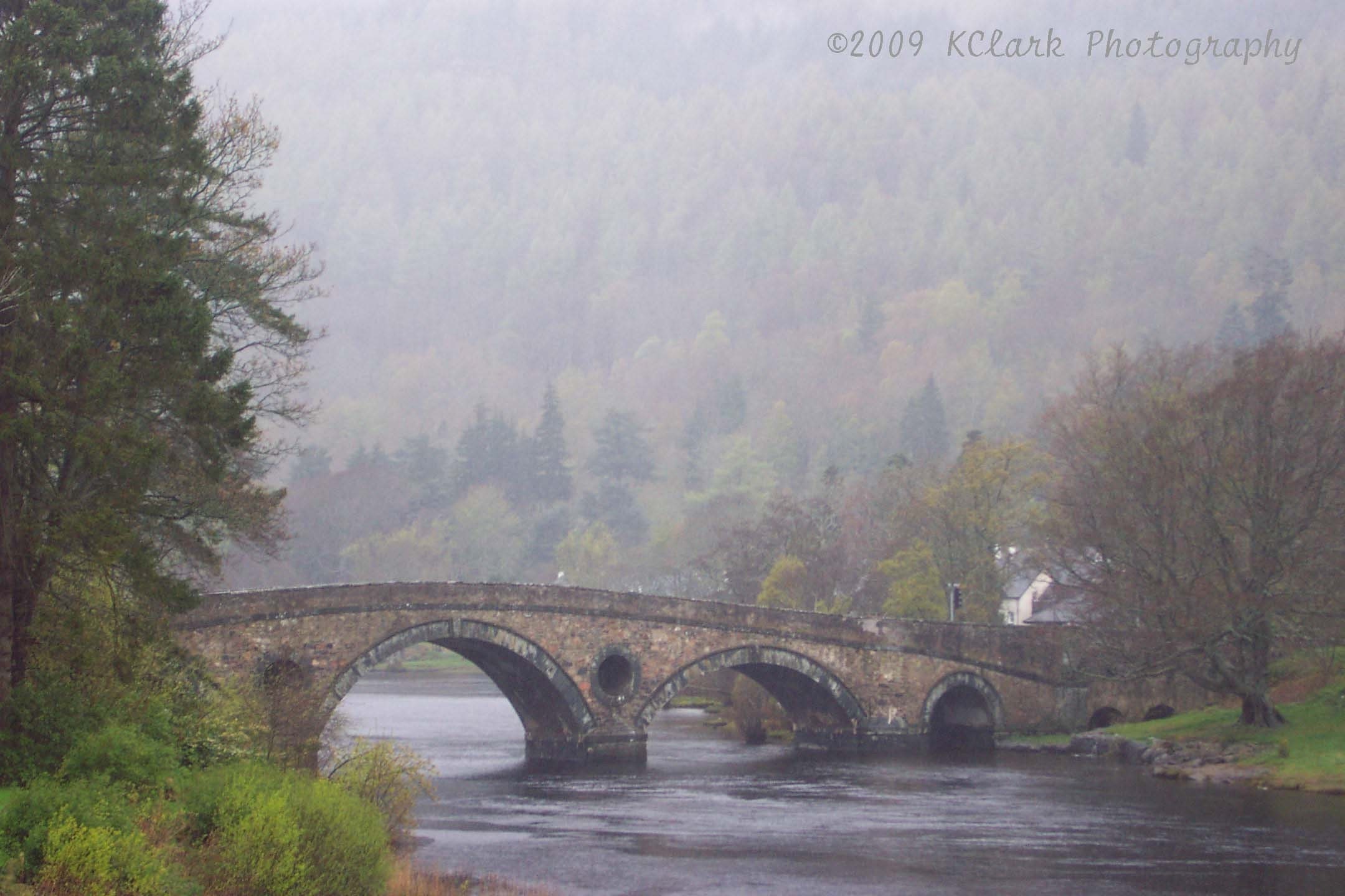 The Bridge  Scotland 8x10 Photograph 11x14 mat landscape misty dreamy travel river home decor outlander - KClarkPhotography