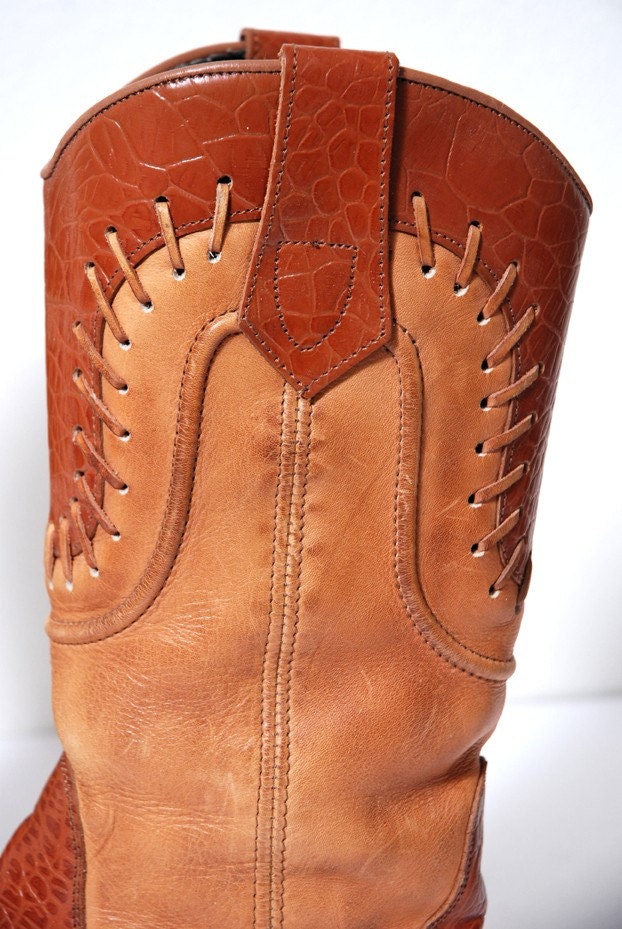 Stitched Patchwork DINGO Cowboy Boots Size 6