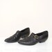 1980s Black Leather Ankle Boots - Size 6.5 - Woven Buckle Holster
