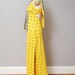 1960s Maxi Dress - Yellow Sailor Ascot Dress with Sailboats