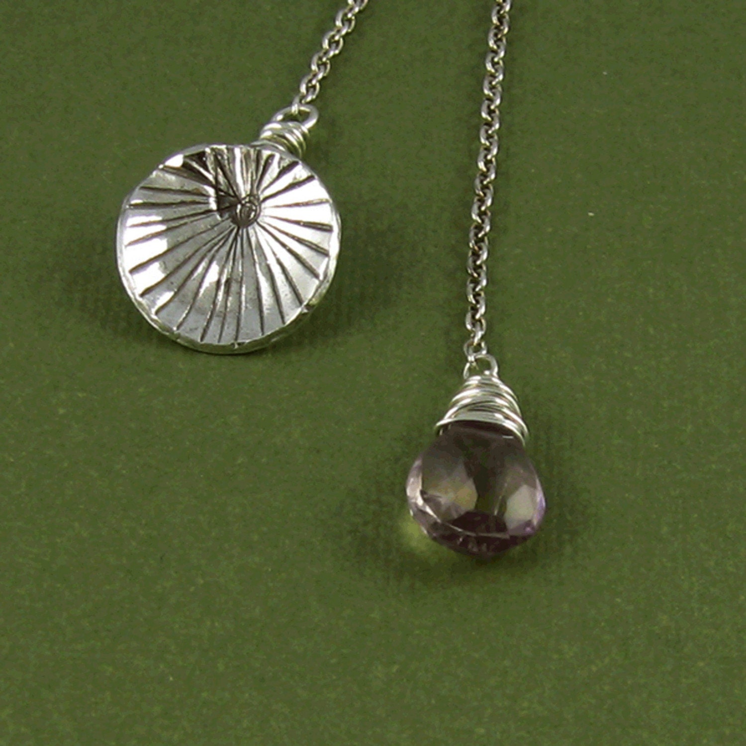 Ametrine Sterling Silver Lily Pad Lariat