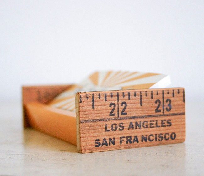 Repurposed Desktop Business Card Holder - Vintage Parts