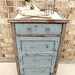 Antique Wooden Jelly Cupboard - Kitchen Cabinet - Upcycled Record Storage - Repurpose Storage