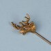 Vintage Gold Stickpin Elk Design 14K 10K Gold and Diamond