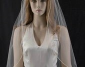 Wedding veil - Milan - 30 inch waist length veil with satin cord edge