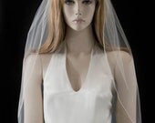 Wedding veil - Jasmine - 30 inch Waist length bridal veil with delicate finished edge