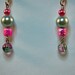 Pink and Grey Glass Earrings