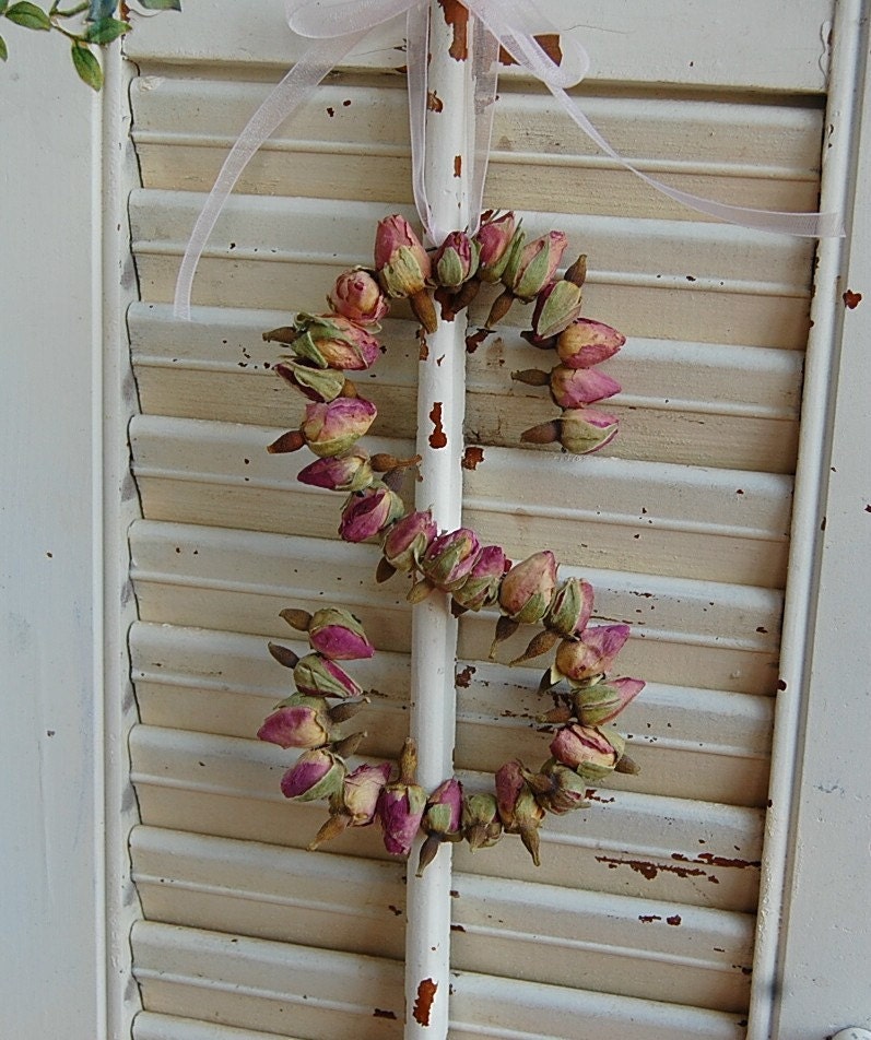 Dried  Pink Rosebud Letter of Your Choice