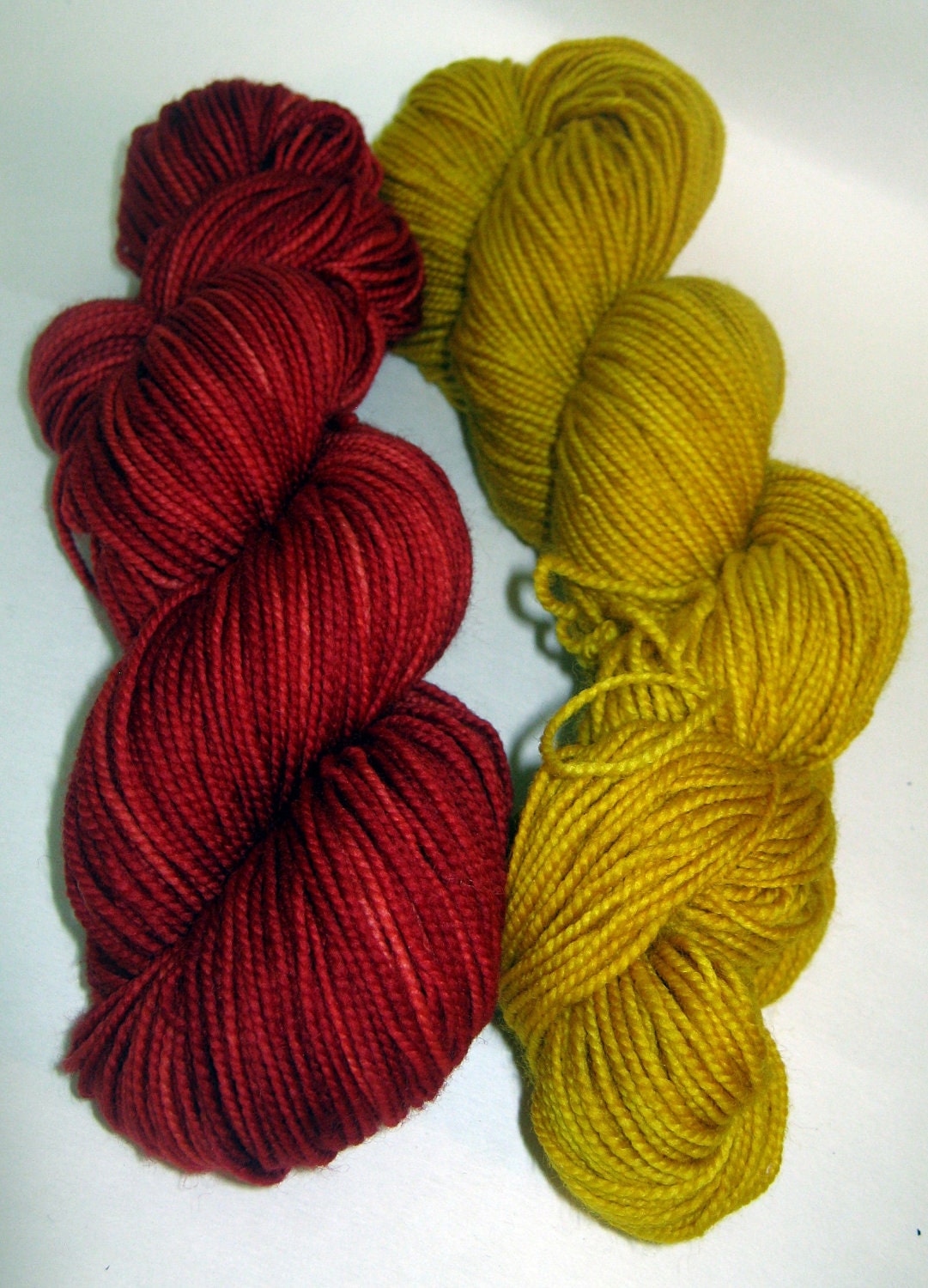 2ply Sock Yarn Set 100g total Gryffindor by storiedyarns on Etsy