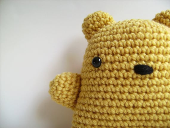 Amigurumi Lemon Yellow Teddy Bear Plush Toy