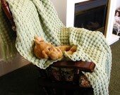 Light Thyme Green Shell Afghan