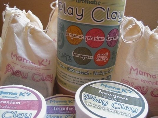 Gluten-Free Playdough - 100% Natural Mama K's Aromatic Play Clay Tube of 5 4 oz. tubs