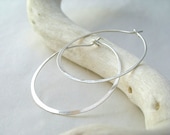 Shiny Silver Earrings - Sterling Silver Hoops, medium size - made to order