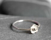 Sterling silver ring in bloom - ring with 6mm flower - MADE TO ORDER